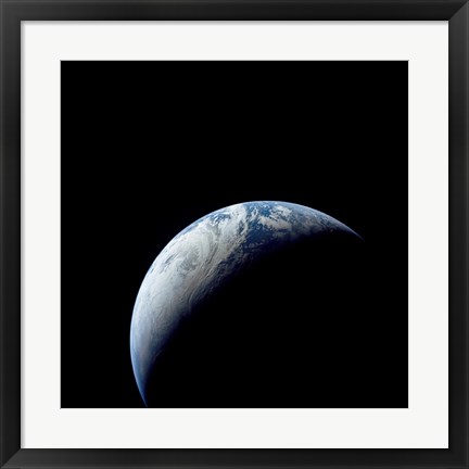 Framed Crescent Earth taken from the Apollo 4 Mission Print