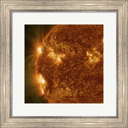 Framed Sun Showing Solar Activity Print