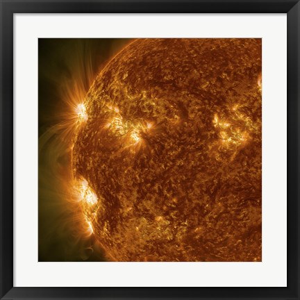 Framed Sun Showing Solar Activity Print