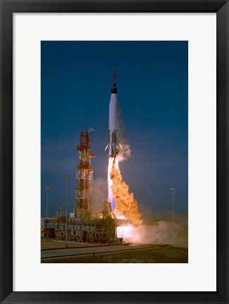 Framed Launch of the Mercury Atlas Unmanned Test Flight Print