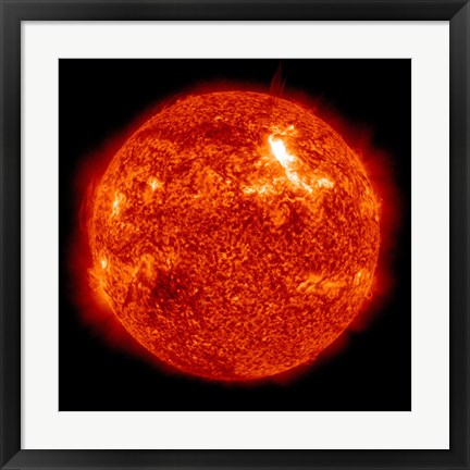 Framed Intensity M87 solar Flare on the Sun&#39;s Surface Print