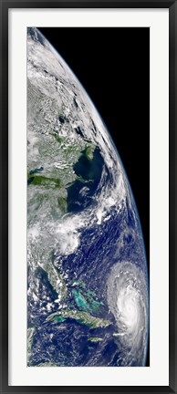 Framed View of Hurricane Frances on a Partial view of Earth Print