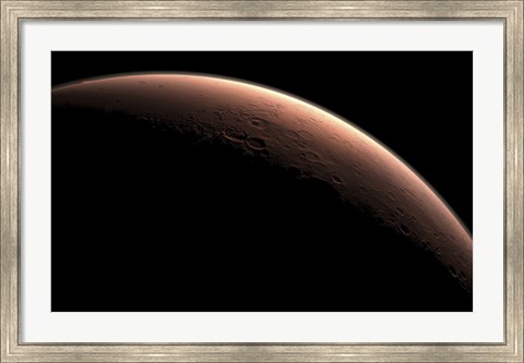 Framed Illustration Depicting Part of Mars at the Boundary between Darkness and Daylight Print