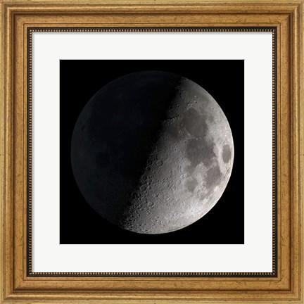 Framed First Quarter Moon Print