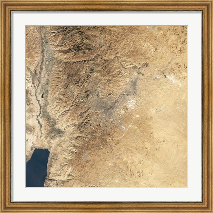 Framed Natural-color Satellite view of Amman, Jordan Print