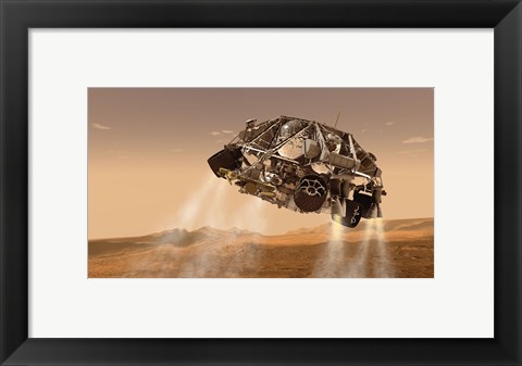 Framed Rover and Descent Stage for NASA&#39;s Mars Science Laboratory Spacecraft Print