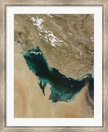 Framed Satellite view of the Persian Gulf Print