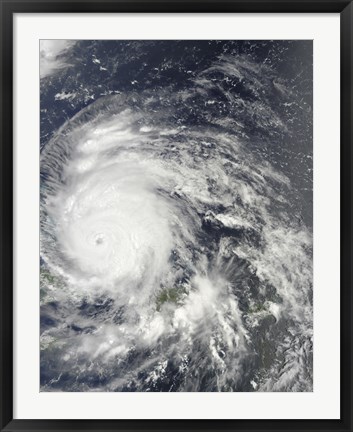 Framed Hurricane Irene over the Bahamas Print