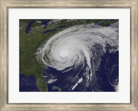 Framed Satellite View of Hurricane Irene Print