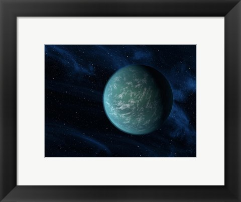 Framed Artist&#39;s Concept of Kepler 22b, an Extrasolar Planet Found to Orbit the Habitable Zone Print