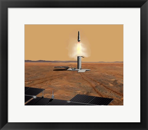 Framed Concept of an Ascent vehicle Leaving Mars Print