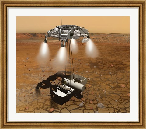 Framed Artist&#39;s Concept of an Ascent Vehicle Leaving Mars Print