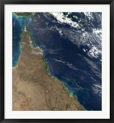 Framed Satellite view of the Australian Coast Print