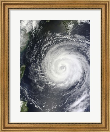 Framed Typhoon Muifa east of Taiwan in the Pacific Ocean Print
