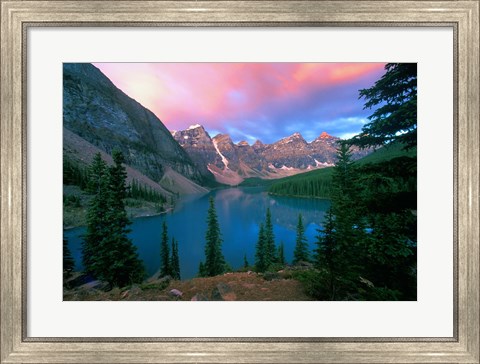 Framed Lake Moraine at Dawn, Banff National Park, Alberta Print