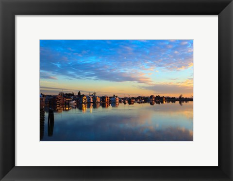 Framed Fraser River House Boats, British Columbia, Canada Print