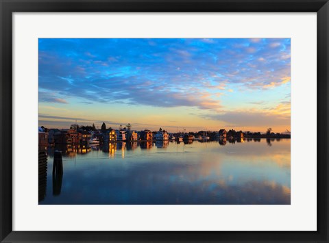 Framed Fraser River House Boats, British Columbia, Canada Print