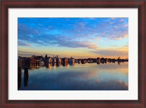 Framed Fraser River House Boats, British Columbia, Canada Print