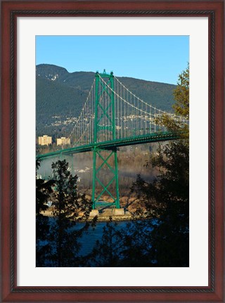 Framed British Columbia, Vancouver, Lion&#39;s Gate Bridge Print