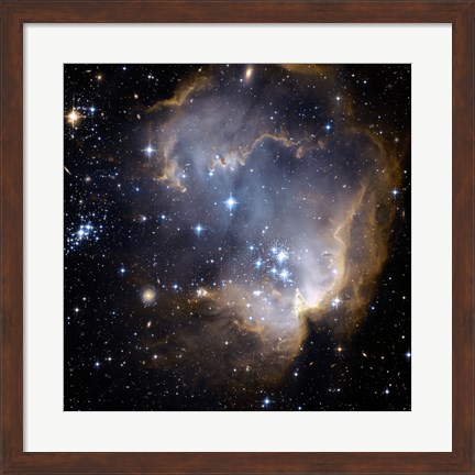 Framed Hubble Observes Infant Stars in Nearby Galaxy Print