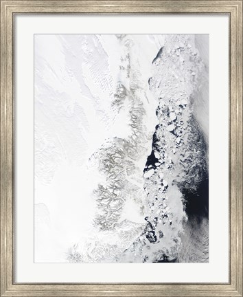 Framed Satellite view of the Eastern Coast of Greenland Print