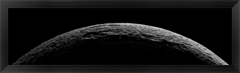 Framed Unreal Landscape of Saturn&#39;s Moon Dione Blasted by Impacts Print