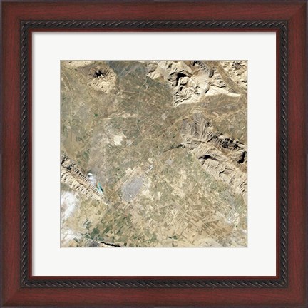 Framed Satellite view of Persepolis and the Surrounding Region Print