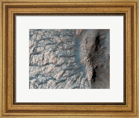Framed Part of the Floor of a Large Impact Crater in the Southern Highlands on Mars Print