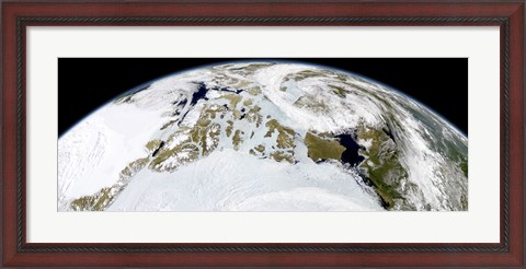 Framed Partial view of Earth showing Northern Canada and Northern Greenland Print
