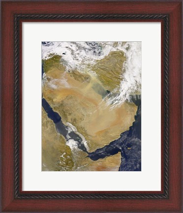 Framed Dust and Smoke over Iraq and the Middle East Print