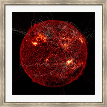 Framed Magnetic Field Visible on the Sun Print