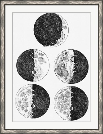 Framed Galileo&#39;s Drawings of the Phases of the Moon Print