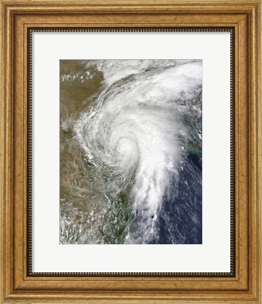 Framed Tropical Storm Hermine over Texas Print