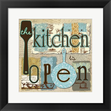 Framed Kitchen is Open Print
