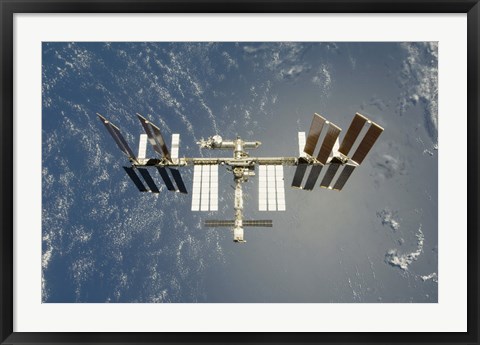 Framed International Space Station Backdropped against Earth Print
