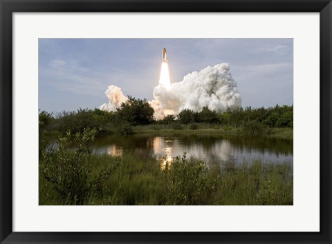 Framed Space Shuttle Ascending from the Space Center Print