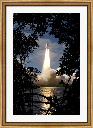 Framed Space Shuttle Atlantis Lifts Off Print