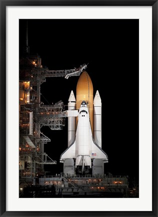 Framed Space shuttle Atlantis Sits Ready on its Launch Pad at Kennedy Space Center, Florida Print