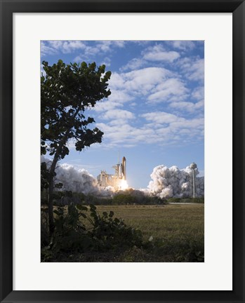 Framed Space Shuttle Atlantis lifts off from its Launch Pad at Kennedy Space Center, Florida Print