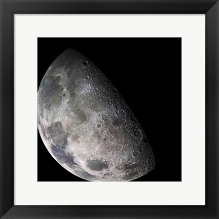 Framed Color Mosaic of the Earth&#39;s Moon Print