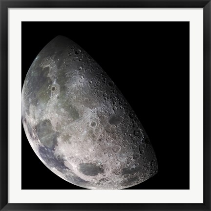 Framed Color Mosaic of the Earth&#39;s Moon Print