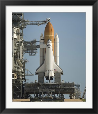 Framed Space Shuttle Discovery Sits Ready on the Launch Pad at Kennedy Space Center Print