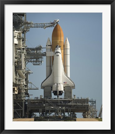 Framed Space Shuttle Discovery Sits Ready on the Launch Pad at Kennedy Space Center Print