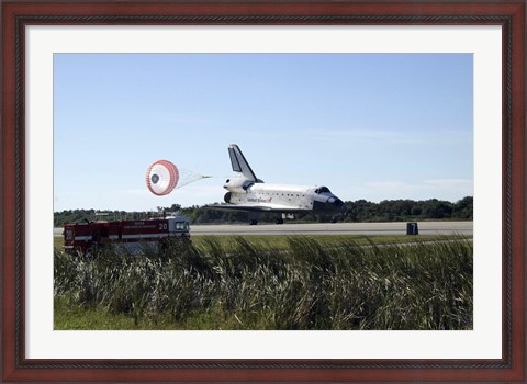 Framed Space Shuttle Atlantis Unfurls its Drag Chute upon Landing at Kennedy Space Center, Florida Print