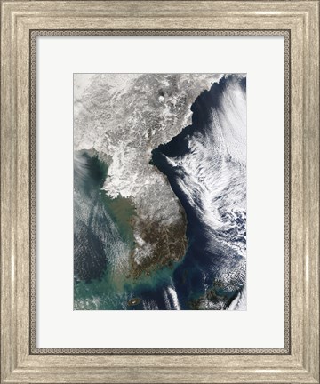 Framed Snow in Korea Print