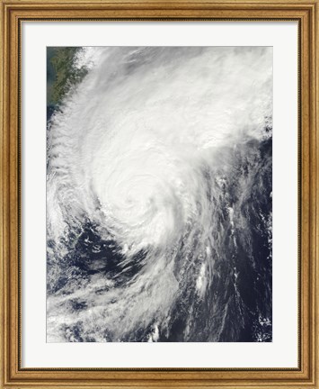 Framed Typhoon Melor approaching Japan Print