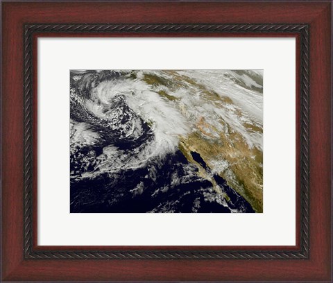 Framed Series of Strong Storms with Fierce Winds and Heavy Rains Hit California Print