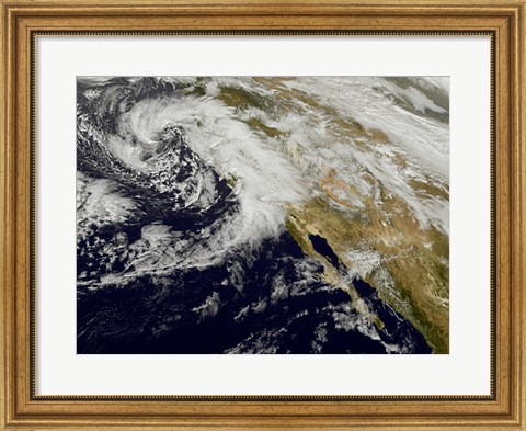 Framed Series of Strong Storms with Fierce Winds and Heavy Rains Hit California Print