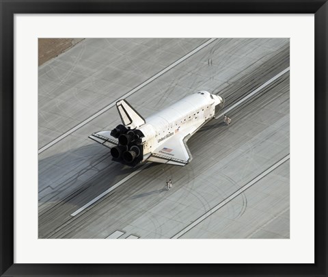 Framed Space Shuttle Discovery on the Runway at Edwards Air Force Base Print