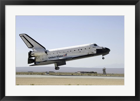 Framed Space Shuttle Atlantis prepares for Landing Print